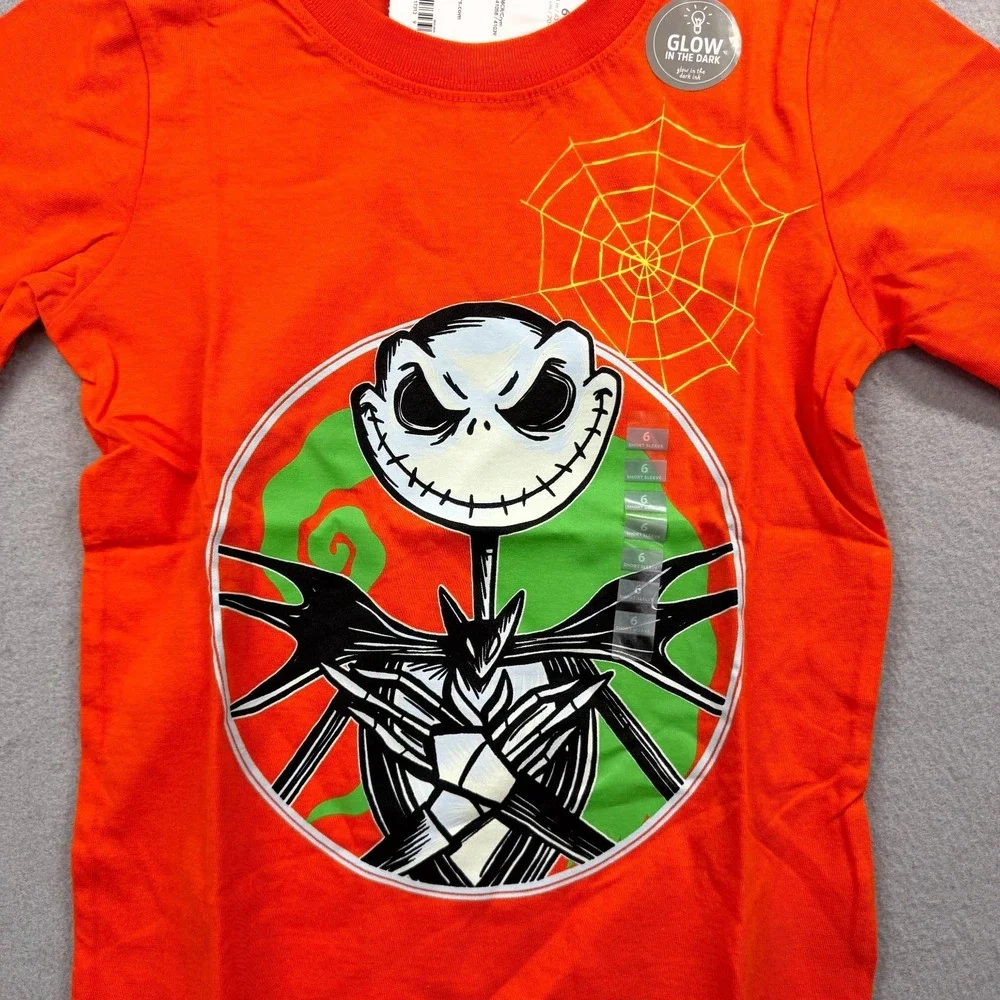 Carters Glow Nightmare Before‎ Christmas Halloween T-Shirt Toddler Boys 6 Orange